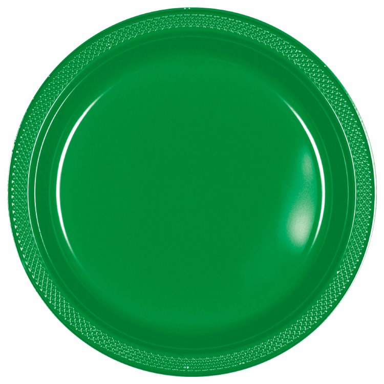 Festive Green 7in Plastic Plates 20ct