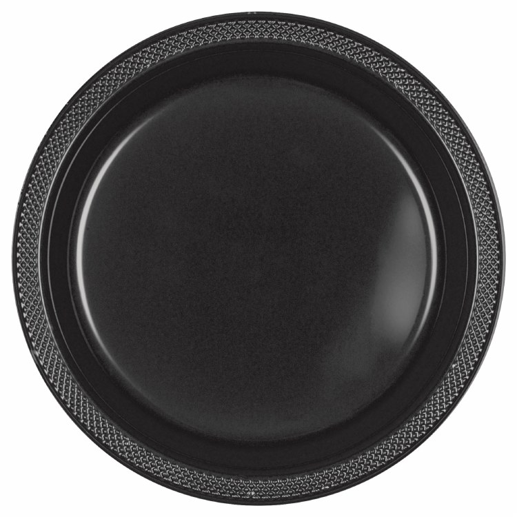Jet Black 7in Plastic Plates 20ct