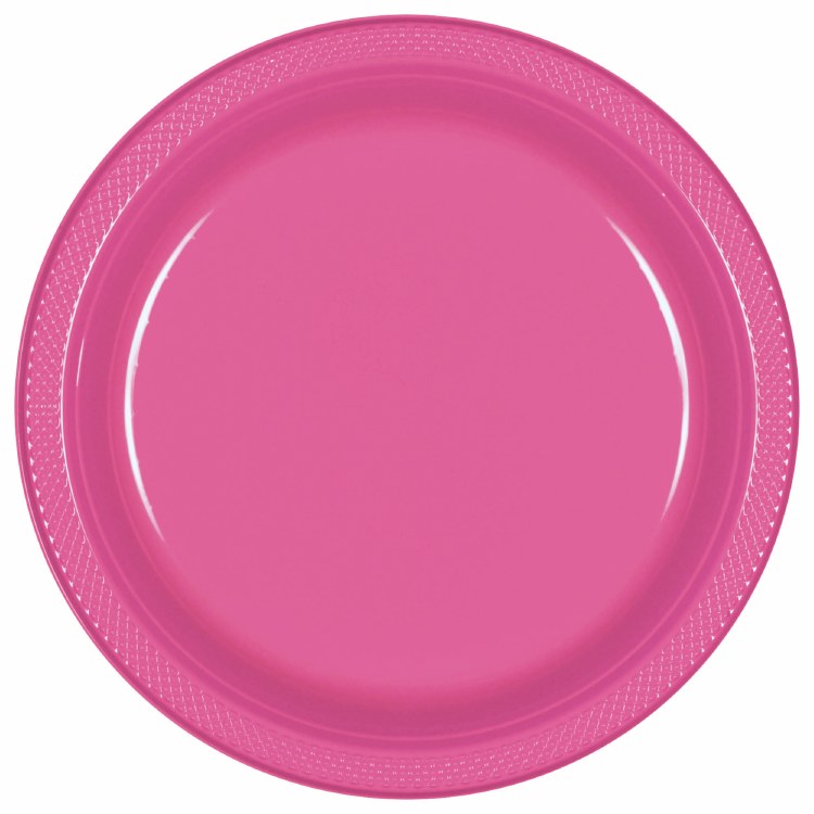 Bright Pink 7in Plastic Plates 20ct