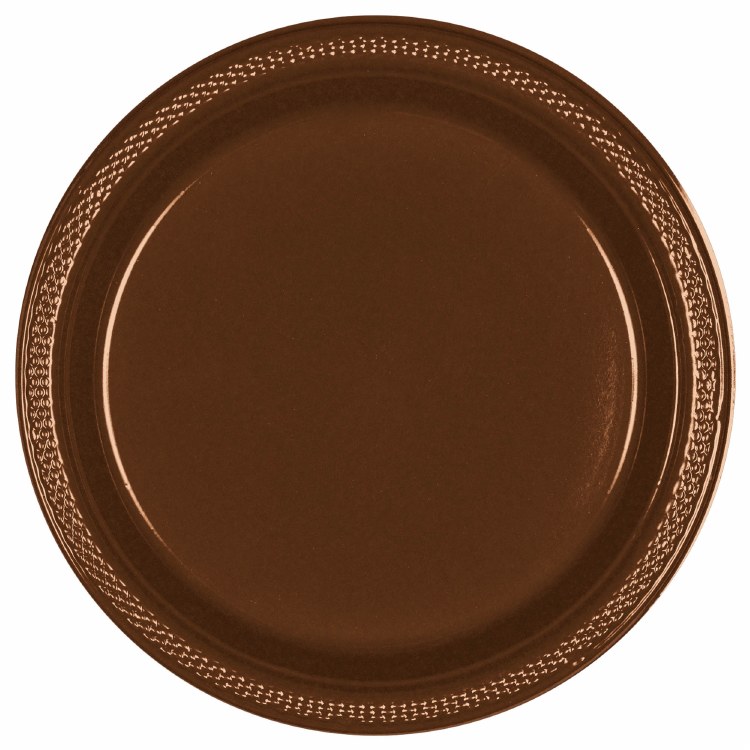 Chocolate Brown 7in Plastic Plates 20ct
