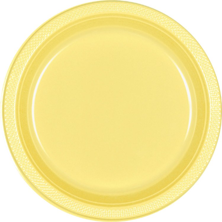 Lt Yellow 7in Plastic Plates 20ct