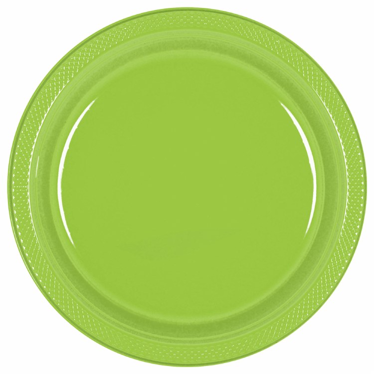 Solid Kiwi Green 7in. Plastic Plates ~ 20 Pack