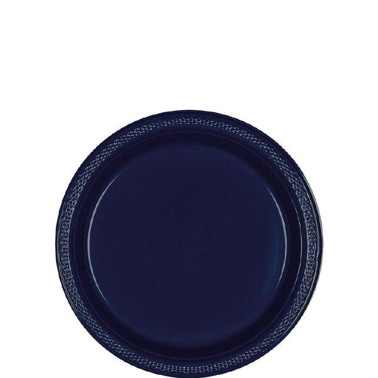 True Navy 7in Plastic Plates 20ct