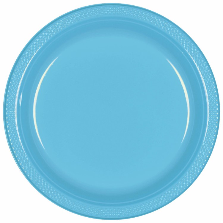 Carribean Blue 9in Plastic Plates 20ct