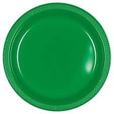 Festive Green 10in Plastic Plates 20ct