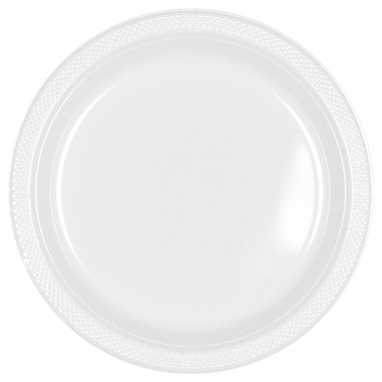 Frosty White 10in Plastic Plates 20ct