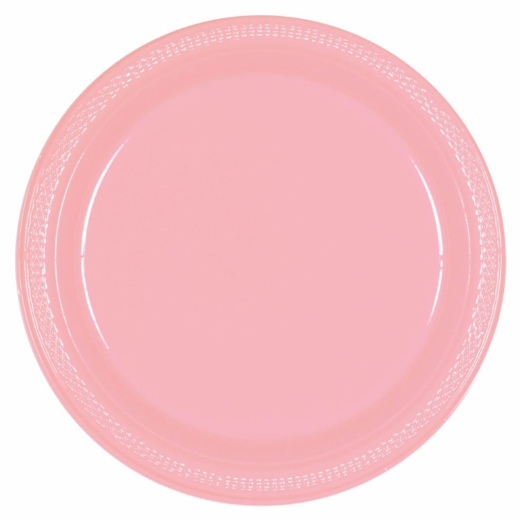 New Pink 10in Plastic Plates 20ct