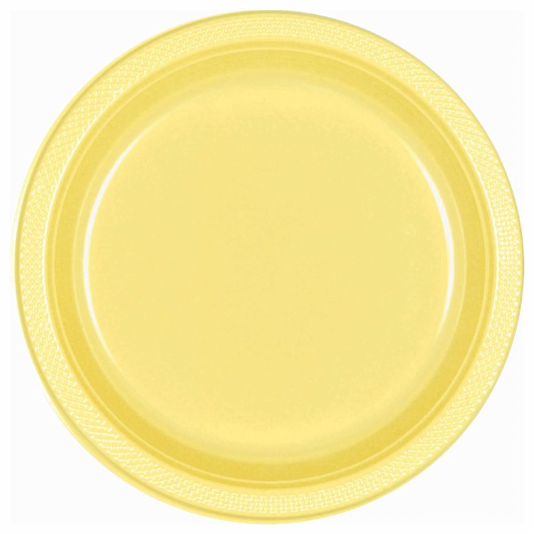 Lt Yellow 10in Plastic Plates 20ct