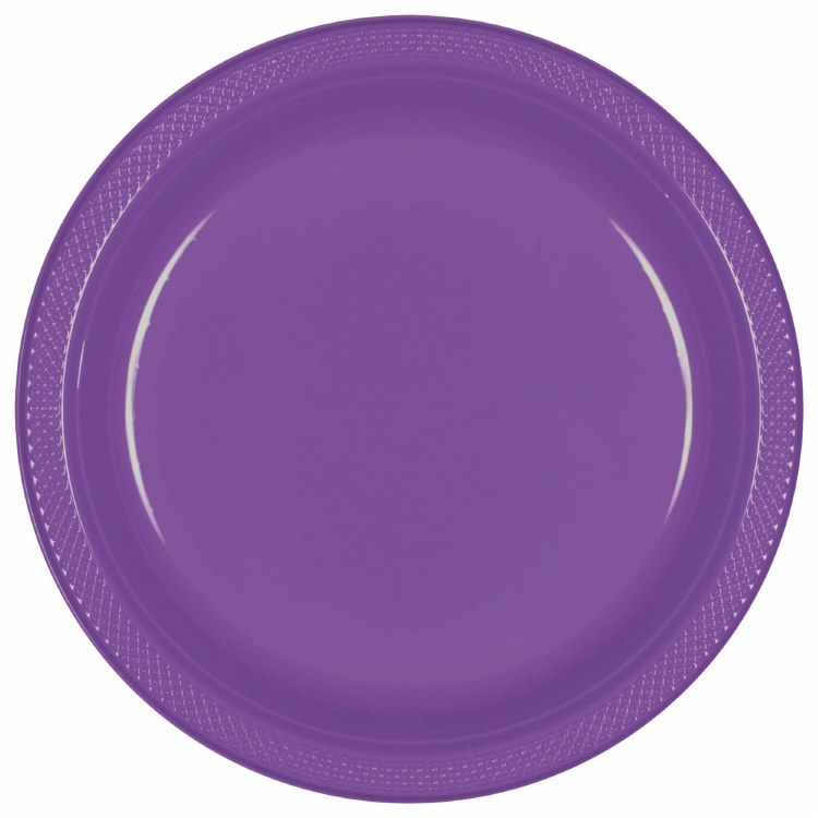 Purple 10in Plastic Plates 20ct