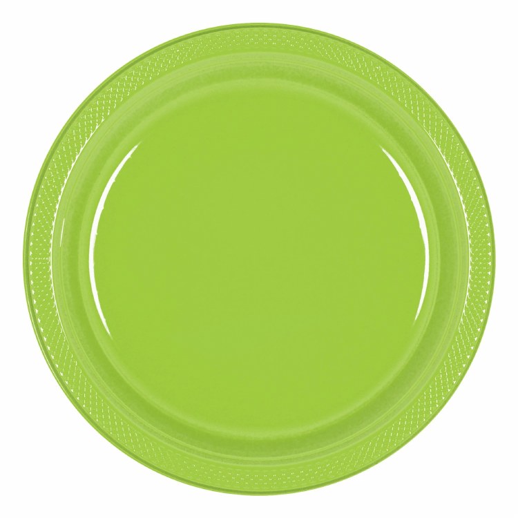 Solid Kiwi Green 10in. Plastic Plates ~ 20 Pack