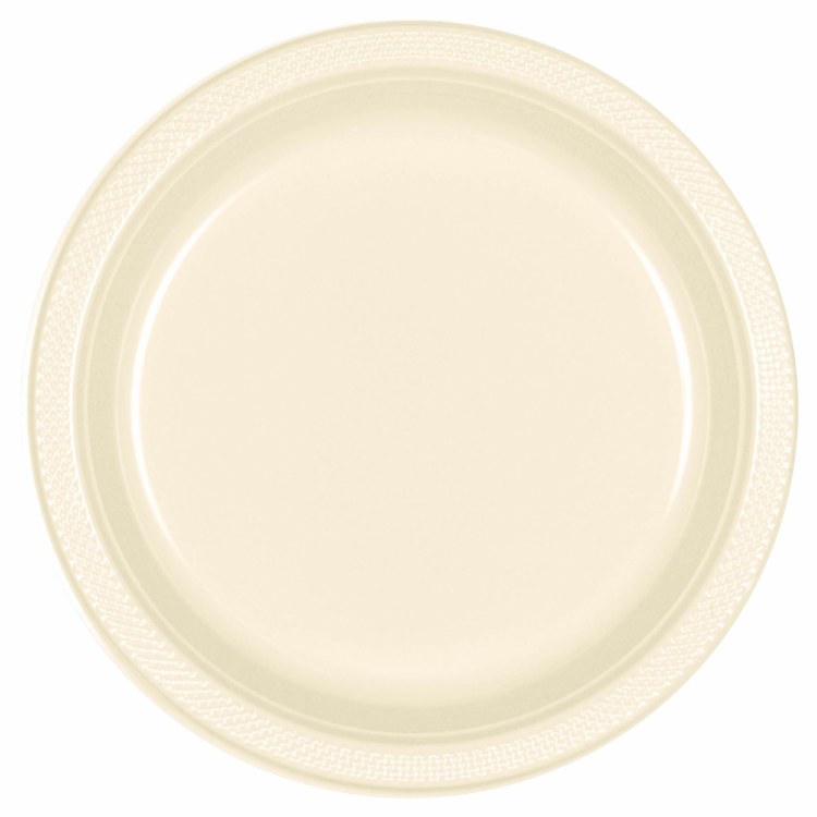 Vanilla Creme 10in Plastic Plates 20ct