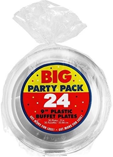 Plate Plastic 9in Clear 24ct