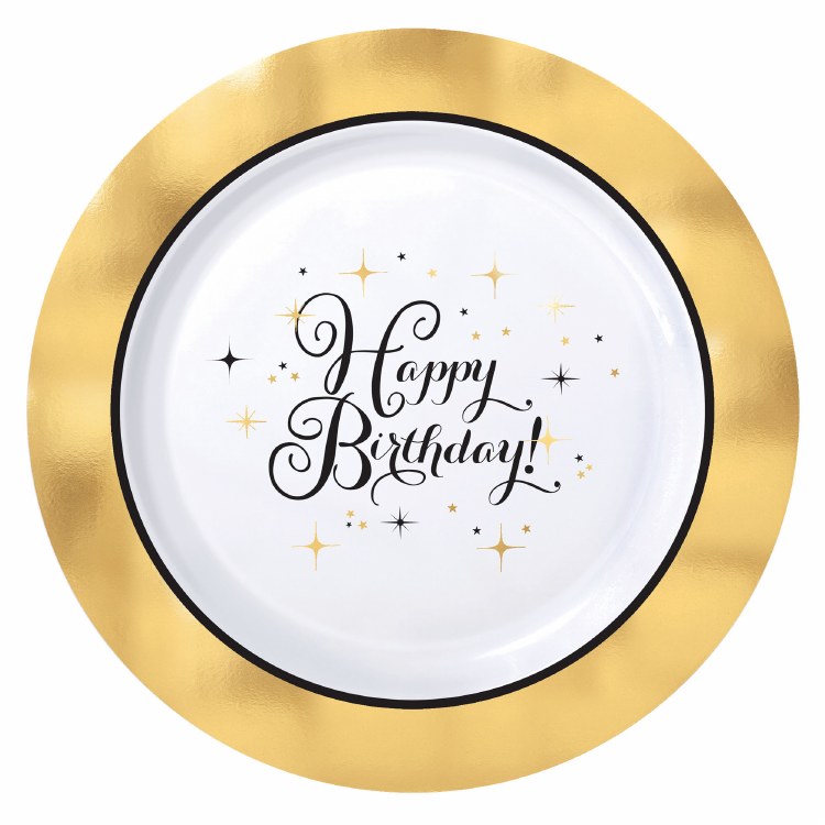 Gold Birthday Premium 10in Plt