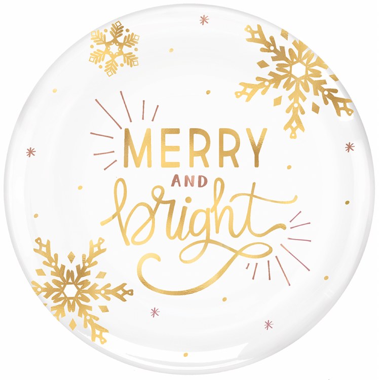 Merry &amp; Bright Plastic Platter ~ 1 ct./14"