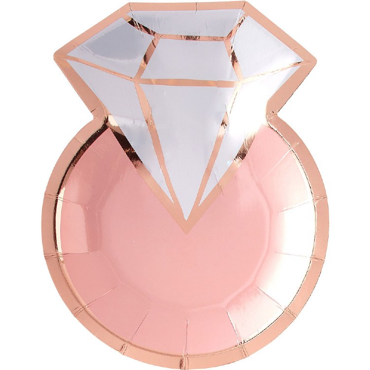 Blush Wedding Diamond Ring Shaped Plate