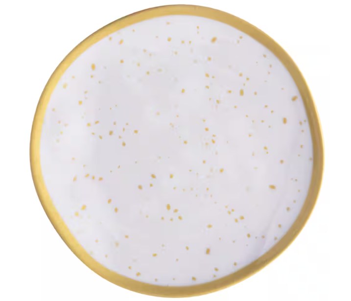 Gold/Wht Melamine 10.5in Plate