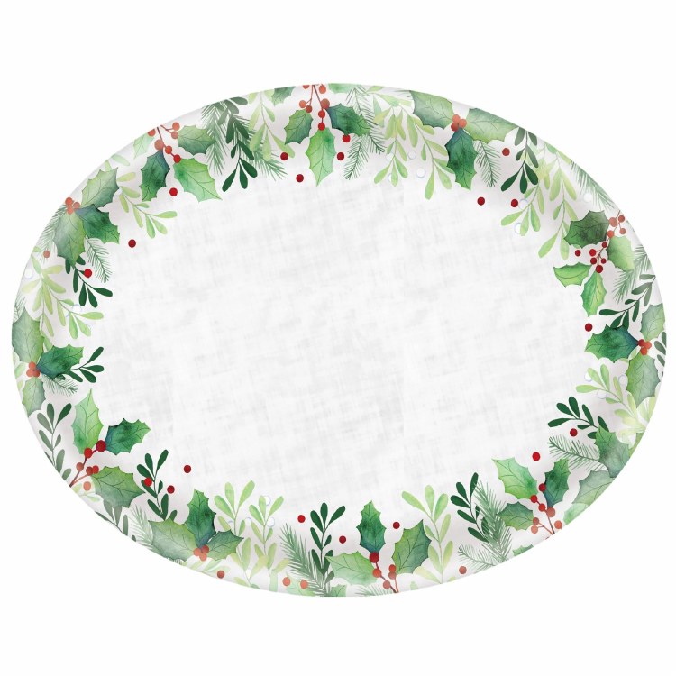 Holly Melamine Oval Serving Platter