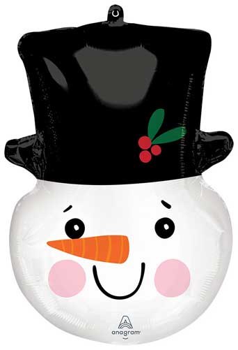 Snowman Smiley Jumbo Size Mylar Helium Balloon 40"