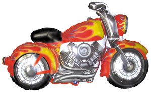 Motorcycle Shape • Jumbo 45" Mylar Helium Balloon
