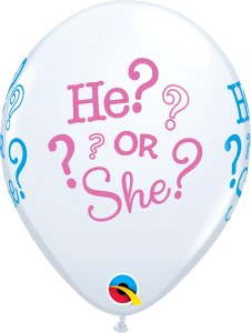 Gender Reveal, He or She? • 11" Latex Helium Balloon