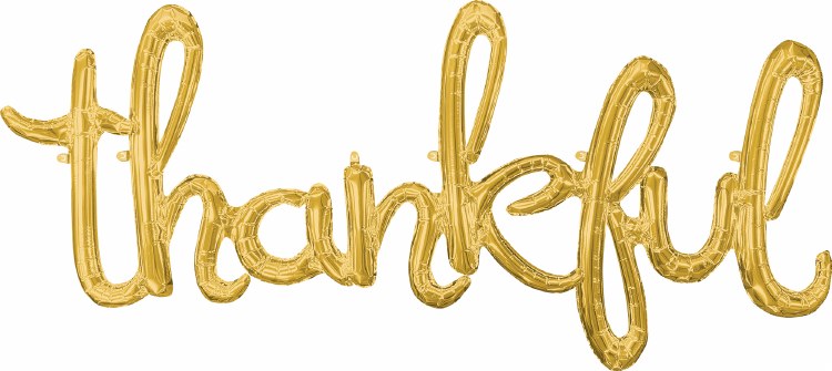 Thankful Air-Fill Balloon Script Banner/Decoration