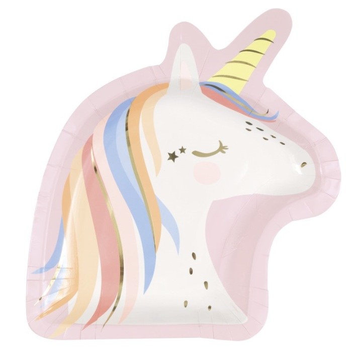 Unicorn Shape Plates 8ct