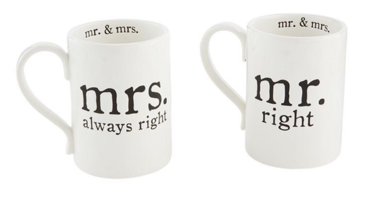 Mr. and Mrs. Right Mugs