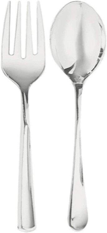 Serving Spoon and Fork 4pk Silver