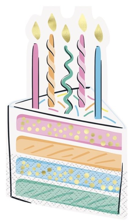 Rainbow Cake Shape Nap 16ct