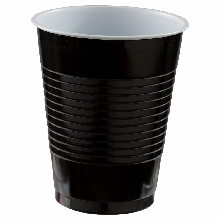 Jet Black 18oz Plastic Cups