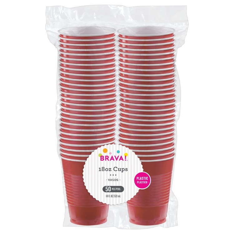 Apple Red 18 oz Plastic Cups
