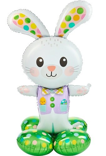 Easter Bunny, AirLoonz Shape • Freestanding Mega Jumbo Air-Filled Mylar Balloon