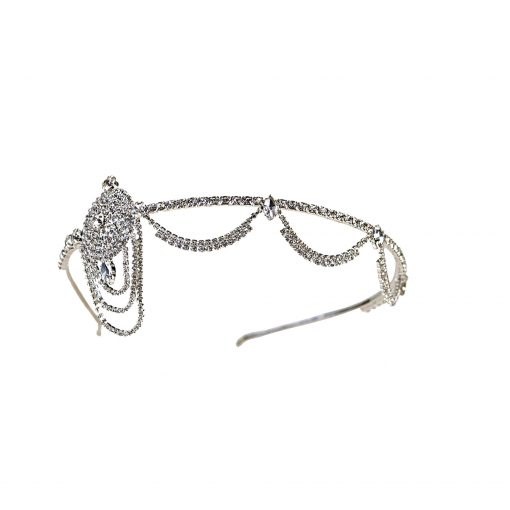 Tiara Silver Rhinestone Dangle
