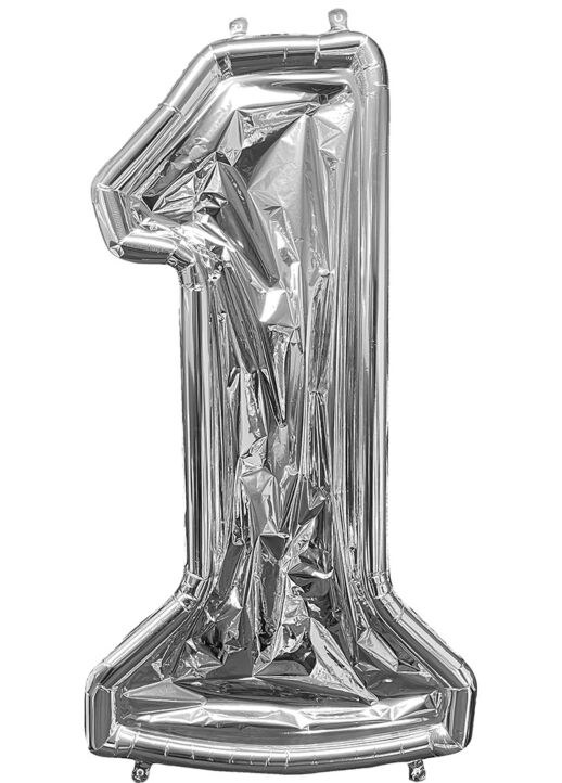 Jumbo Balloon Form Silver "1" DIY