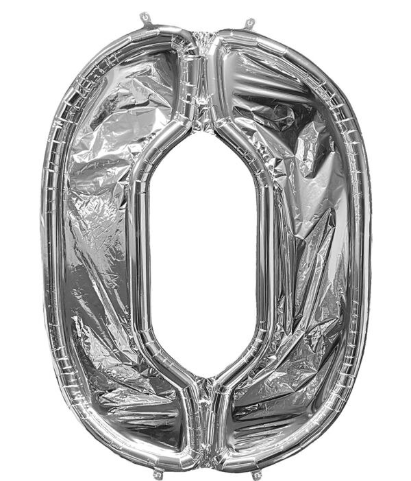 Jumbo Balloon Form Silver "0" DIY