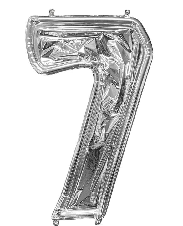 Jumbo Balloon Form Silver "7" DIY