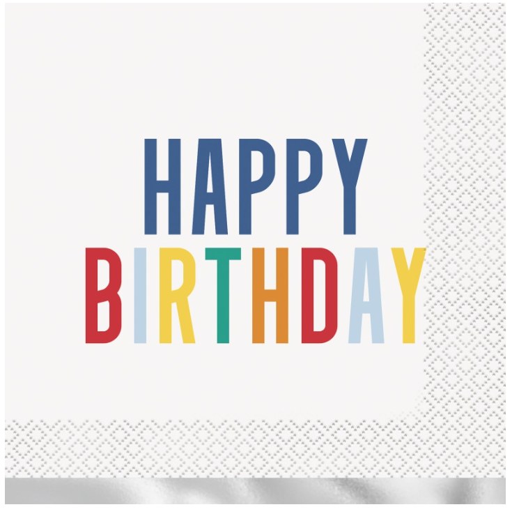 Happy Bday Dots Lunch Napkins