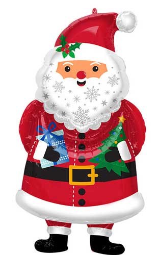 Santa Full Body Jumbo Size Mylar Helium Balloon 40"