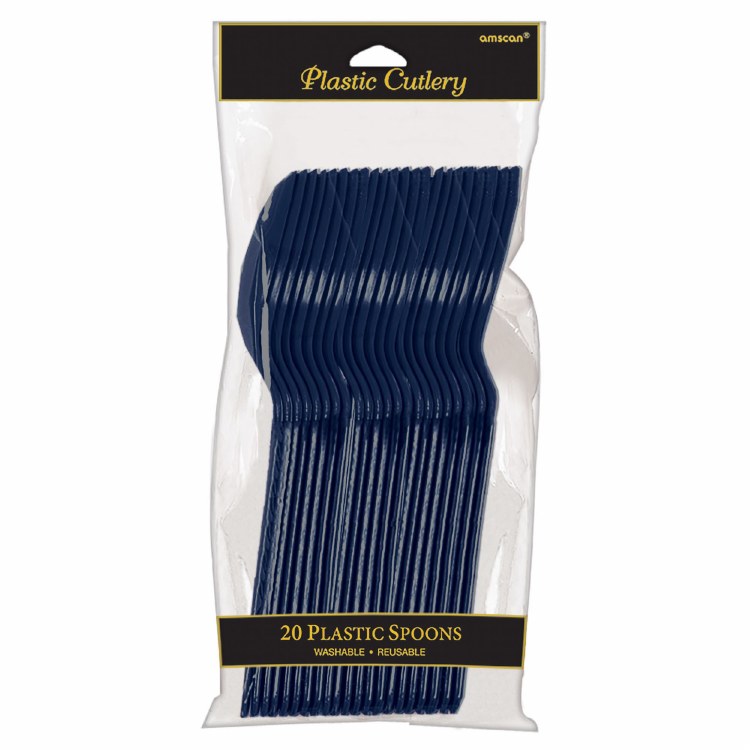 Navy Flag Blue Spoons 20ct