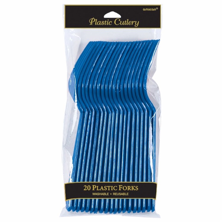 Bright Royal Blue Forks 20ct