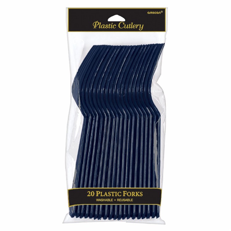 True Navy Blue Forks 20ct