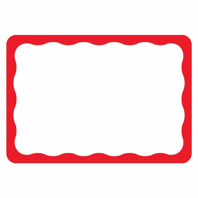 Name Tags Red Border 100ct