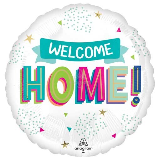 Welcome Home, Trendy Colors • Standard Size 17" Mylar Helium Balloon