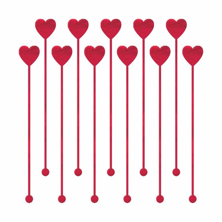 Heart Drink Stirrers 12pk