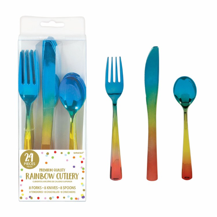 Rainbow Confetti Cutlery