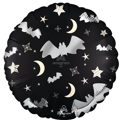 Bat, Celestial Round • Standard Size 18" Mylar Helium Balloon