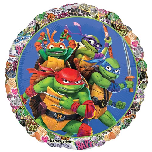 Teenage Mutant Ninja Turtles Round • Standard Size 18" Mylar Helium Balloon