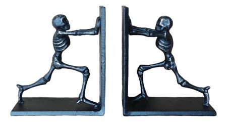 Skeleton Cast Iron Bookend Set