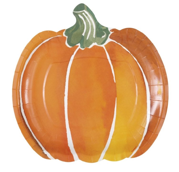 Pumpkin Shape 9" Plates 8ct