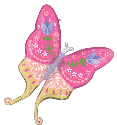 Butterfly, Spring Shape • Jumbo 33" Mylar Helium Balloon